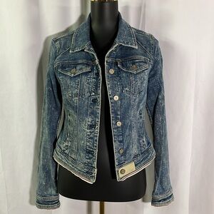 Anthropologie Pilcro and the Letterpress Acid Wash Cropped Denim Jacket